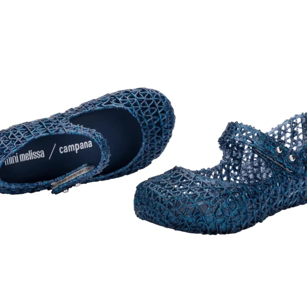 Mini Melissa Campana Kids Glittery blue Dress Shoes